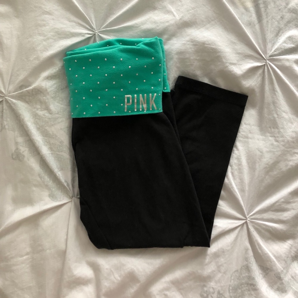 PINK Crop Foldover Yoga Leggings